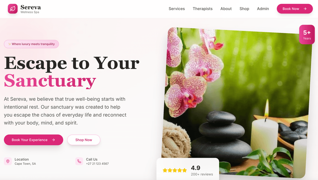 Spa & Wellness Web App